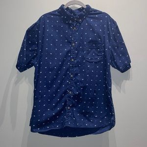 Cotton on paisley navy casual button up. Mens XXL, fits like L/XL